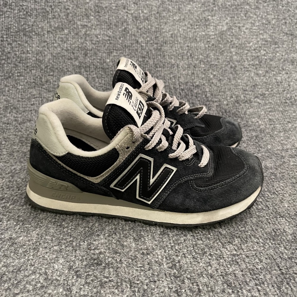 New Balance 574 Core Shoes Women's Sz 7  Black White WL574EVB